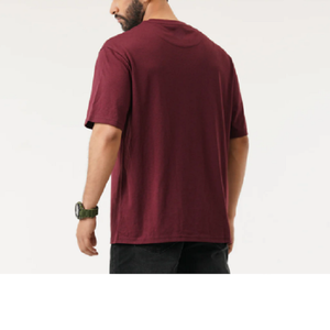 Custom O Neck Casual T-Shirts for Men 220 GSM Organic Cotton Heavy <b>Weight</b> Front Logo Street Style Printed <b>Blank</b> - Product Image 1