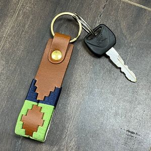 Handmade Genuine <b>Leather</b> <b>Keychain</b> With Embroidered Aztec Pattern Western Key Ring Custom Designer Key Holder for Office Gifts - Product Image 4