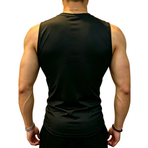 Mens Black Compression <b>Tank</b> <b>Top</b> Sleeveless Athletic Gym Training Shirt Quick Dry Breathable Stretch Fit Sports Workout XL - Product Image 3