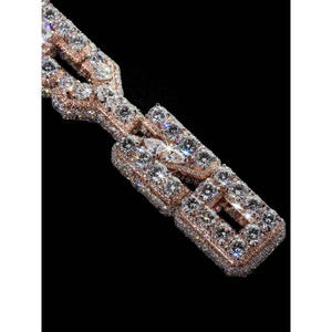 Pendentif Lettre Verticale Personnalisé Psycho en Moissanite VVS, Argent Sterling 925 Rhodié, Bijoux Hip Hop Glacés, Certifié GIA - Product Image 2