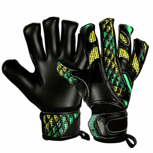 Gants de gardien de but de football, en cuir PU, à doigts entiers, antidérapants, respirants, avec sangle de poignet réglable, à enfiler, imprimés par sublimation, unisexe - Product Image 4