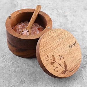 Tarro de madera para especias con cuchara para cocina india, contenedor de especias de madera de lujo para hierbas y condimentos - Product Image 5