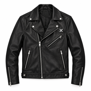 Blouson de motard en cuir |   Noir Bourgogne Gris Brun |   Fabricant OEM ODM |   Conception de qualité supérieure | - Product Image 1