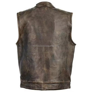 Chaleco de cuero genuino más vendido para hombres transpirable con costura de corte nuevo último estilo mejor Chaleco de cuero genuino para la venta - Product Image 3