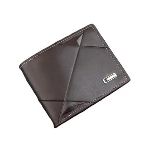 LAORENTOU Cow Leather Men Short Wallet Casual Genuine Leather Male Wallet Purse Standard Card Holders Wallets For Men