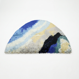 Tapis shag rectangulaire multicolore en laine, antidérapant, écologique, tufté à la main, à poils épais, tapis moderne pour chambre à coucher et chambre d'enfant - Product Image 1