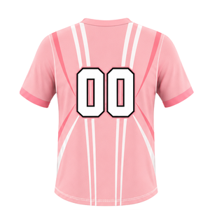 Conjunto de Camiseta y Pantalones Cortos de Rugby Rosa Bebé y Blanco, Manga Corta, Cuello en V, Uniforme de Equipo, Transpirable, Ligero, Personalizable, Ropa Deportiva de Entrenamiento - Product Image 5