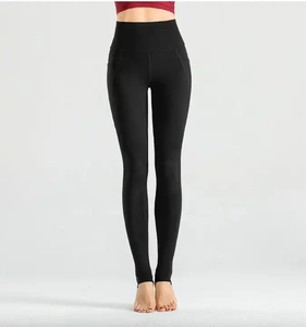 Leggings de Yoga Sólidos, Cintura Alta Elástica, Ecológicos, Elásticos en Cuatro Direcciones, Talla Grande, Secado Rápido, Transpirables, Spandex/Poliéster para Mujer - Product Image 4