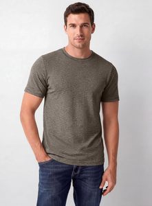T-shirt en coton pour homme, col rond, manches courtes, doux, respirant, écologique, séchage rapide, coupe ajustée, vierge, avec logo frontal, vente en gros - Product Image 3