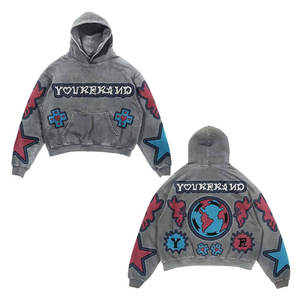 Sudadera con Capucha de Diseño Urbano de Lujo con Logotipo Bordado en 3D Personalizado, Sudadera de Invierno de Manga Larga 100% Algodón, Ropa Urbana - Product Image 5