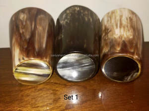 Saniya Handicrafts' Genuine Cow Horn Glass Antique Tumbler <b>Viking</b> <b>Cup</b> Polished in Animal Style Natural Crafts - Product Image 4