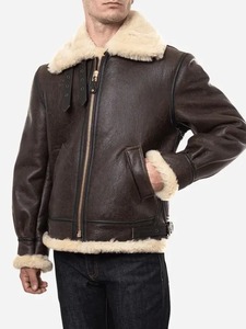 <b>Mens</b> Sheepskin B3 Bomber Aviator <b>Jacket</b> - Product Image 1