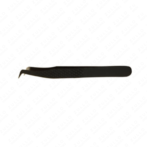 Matte Black Stainless Steel Eyelash Tweezers with Diamond Grip Custom Logo Precision <b>Tool</b> for Lash Extension Professionals - Product Image 2