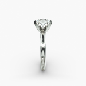 Bague solitaire élégante en argent sterling 925 poli miroir avec moissanite taille brillant ronde sertie à griffes, bijoux fins de mariée - Product Image 1