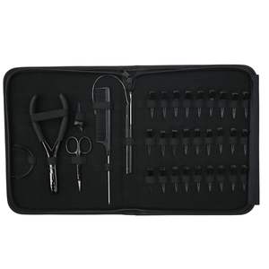 Kit complet d'installation d'extensions capillaires en acier inoxydable : Outil de sertissage, crochet de tirage, enfileur de boucles, scellant pour extensions à bandes - Product Image 2