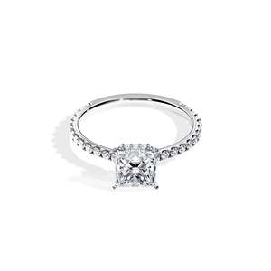 Princess Cut Diamond Engagement Ring Pave Setting Prong floral Women's Fine Jewelry IGI Certified - Product Image 5