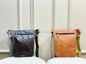 Nouveau sac de taille en cuir recyclé fait main occidental avec ceinture réglable Unique Vintage élégant sac banane hanche sacs de taille réglables - Product Image 5