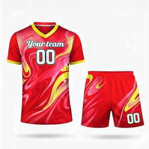 Ensemble maillot et short de volley-ball personnalisé pour hommes adultes, imprimé par transfert thermique, nom du joueur sur le devant, séchage rapide, 100 % polyester - Product Image 6