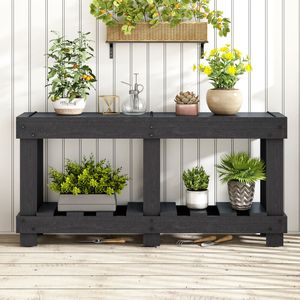 Tavolo Console U_Style in Legno di Abete Massiccio Vintage da 159,75 cm, 6 Gambe Rinforzate, Piano Spesso 11,43 cm, Design con Rivetti Metallici, Finitura Naturale - Product Image 4