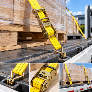 Polyester Ratchet Lashing Strap 38mm 1500kg High Strength for Cargo Restraint Truck Trailer and Logistics OEM Wholesale Service - Product Image 2