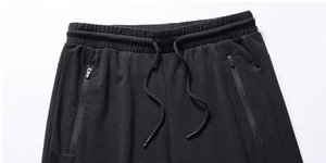 Pantalon d'été décontracté pour hommes, grande taille, respirant, léger, à séchage rapide, pantalon long Harun pour hommes, pantalon noir à cordon de serrage - Product Image 3