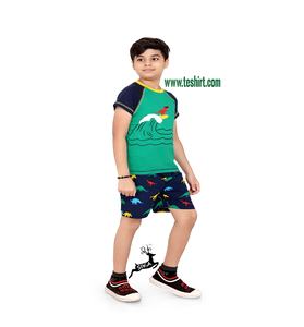 Camiseta de algodón orgánico 100% para niños al por mayor, Camiseta deportiva de manga corta con cuello redondo para bebé, camiseta de diseño de camuflaje informal con logotipo personalizado - Product Image 6