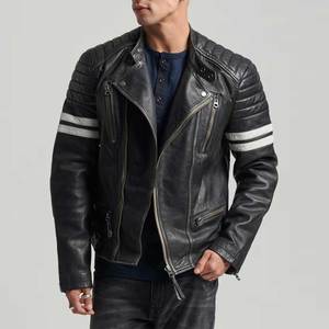Veste en cuir pour homme, style motard, imperméable, véritable cuir, fermeture éclair, dernière collection, pour l'extérieur et le style urbain, vente en gros fabricant - Product Image 1