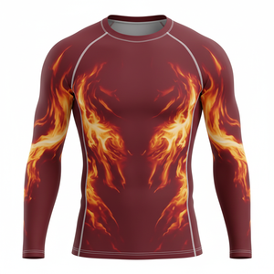 Camiseta Deportiva de Compresión Unisex de Manga Larga, Personalizable por Sublimación, para BJJ, MMA, Jiu Jitsu, Grappling, Entrenamiento No Gi - Product Image 1