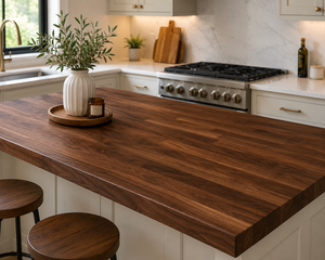 Solid Walnut Countertop 48x25x1 Inch Wood Kitchen <b>Island</b> Top Smooth Durable Surface Rustic Design Solid Wood Countertop - Product Image 4