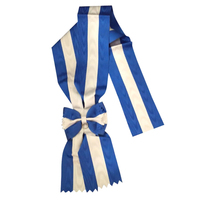 Nouveau ruban bleu ciel de qualité supérieure pour médailles cérémonielles, ruban personnalisé imprimé en gros-grain, ruban moiré métallique pour insignes maçonniques