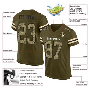 Camiseta de Fútbol Personalizada, Uniforme de Fútbol de Primera Calidad | Fabricante EM y ODM, Malla de Camuflaje Oliva-Negro Personalizada, Auténtico Homenaje a - Product Image 2