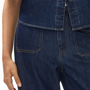 Jean en denim taille haute pour femme, coupe décontractée, jambe large, pantalon décontracté, streetwear tendance, design personnalisé, marque privée - Product Image 5