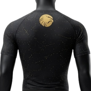 <b>Black</b> Gold <b>Men</b> Compression T Shirt and <b>Shorts</b> Set Quick Dry Stretch Fitness Training Gym Running Workout Athletic Sportswear - Product Image 4