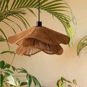 Wholesale Handwoven Hemp <b>Rope</b> Pendant <b>Light</b>, Coastal Straw Hat Design Ceiling Lamp for Dining Room, Living Room OEM ODM - Product Image 1