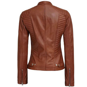 Chaquetas de Cuero para Mujer, Diseño Moderno, Corte Ajustado, con Cierre, Elegantes para Otoño e Invierno - Product Image 3