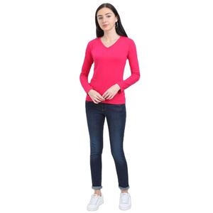 Camiseta de Yoga Holgada con Cuello en V para Mujer, Manga Larga, 100% Algodón, Secado Rápido, Transpirable, Personalizable - Product Image 4