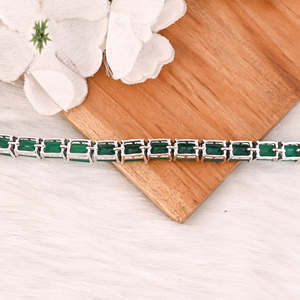 Premium Natural Green <b>Onyx</b> <b>Bracelet</b> in 925 Sterling Silver Handmade Luxury Jewelry Women & Men - Product Image 4