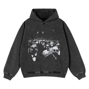 Vente en gros de sweat-shirt personnalisé en molleton 100% coton pour hommes pull à capuche à épaules tombantes brodé imprimé bouffant vêtements décontractés d'hiver solides - Product Image 4