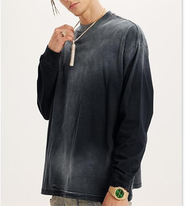 Sweat-shirt vintage délavé à l'acide pour homme, col rond oversize, pull élégant à manches longues, vente directe d'usine, logo personnalisé OEM - Product Image 3