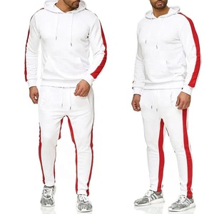 Best Sellers Blank Gym <b>Men</b> Workout <b>Pullover</b> Jacket and Jogger Tracksuit Two Piece Sports Tracksuit Set Side Striped Sweatsuits - Product Image 1