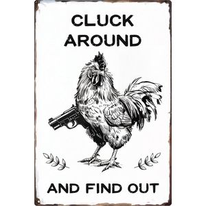 Letrero de Metal Divertido con Diseño de Gallina, Decoración Creativa para el Hogar, Decoración para Cocina, Jardín y Gallinero - Product Image 1