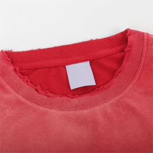 High Quality Heavy Cotton Oversized Boxy <b>Drop</b> Shoulder <b>Acid</b> Wash Tshirt With Embroidery Logo - Product Image 3