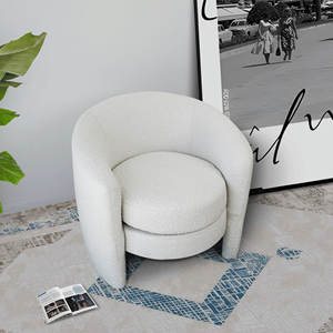 Chaise longue Avalon en bouclette blanche - Product Image 3