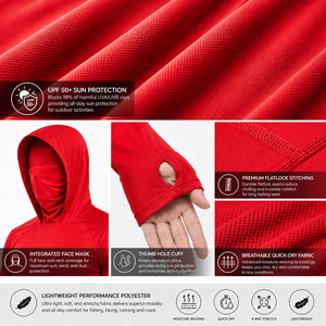 Sweat à capuche uni pour homme UPF 50, protection UV, manches longues, respirant, pour sports de plein air et pêche, personnalisable, 140g - Product Image 6