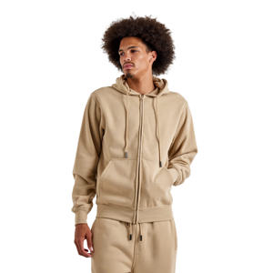 Conjunto Deportivo para Hombre con Cierre, 100% Algodón, Tela de Felpa de Alta Calidad, con Bolsillos Tipo Canguro, Traje Deportivo Liso para Hombre - Product Image 2