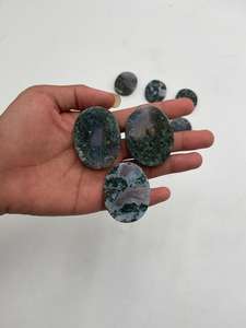 Cabujón de Ágata Musgo Verde Natural, Liso y Plano, 35x45x7 mm, Pulido, Gema Suelta para Joyería, para Colgantes y Anillos - Product Image 5