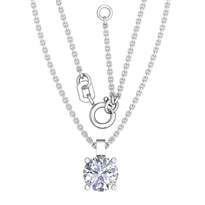 Collar Unisex con Diamante Cultivado en Laboratorio, Corte Redondo, Color D, 1 Quilate, Certificado IGI, Chapado en Oro de 18K con Rodio, Regalo para Bodas y Fiestas, Oferta Directa de Fábrica - Product Image 1