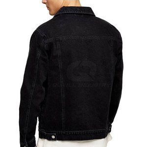 Veste en jean décontractée pour homme, coupe classique, boutonnée, finition délavée, manches longues, respirante, coupe-vent, mélange de coton pour l'hiver - Product Image 3