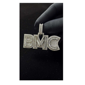 Top Selling 925 Silver Hip Hop Pendant for Men with Moissanite Diamond Iced Out Design <b>Chain</b> for Party Wear Export Price - Product Image 1