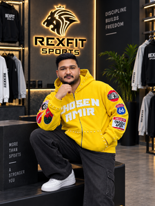 Custom Men Oversized Zip Up Hoodie Heavyweight <b>Fleece</b> Patchwork Rhinestone Streetwear <b>Hooded</b> <b>Jacket</b> With Embroidery Sleeve Patch - Product Image 1